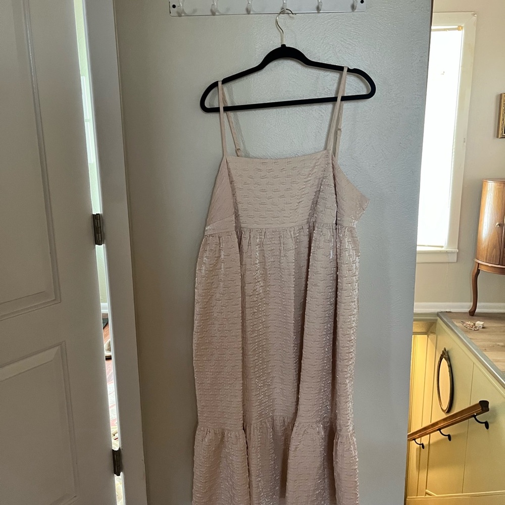 Kika Vargas Peach Textured dress